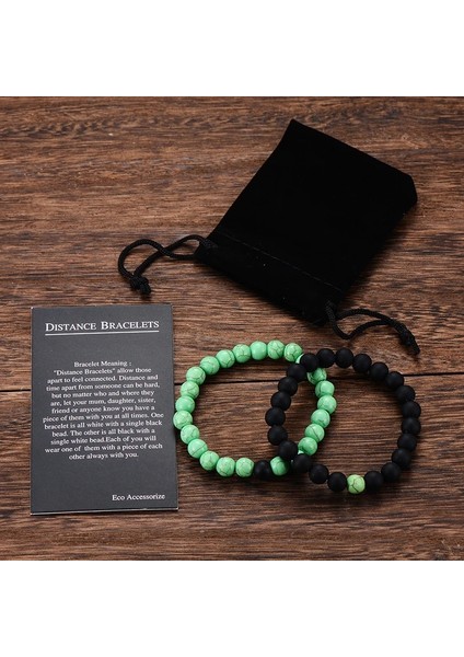 Yeşil Siyah Çanta Et Çiftler Mesafe Bilezik Klasik Doğal Taş Beyaz ve Siyah Yin Yang Boncuklu Erkekler Kadınlar Için Bilezikler Best Friend Sıcak (Yurt Dışından)