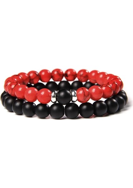 17CM Tarzı 29 Turkuaz 8mm Et Çiftler Mesafe Bilezikler Erkek Siyah Lav Taş Boncuk Bilezik Dişi Ahşap Boncuk Charm Bilezikler Kadın Erkek Bilezik (Yurt Dışından)