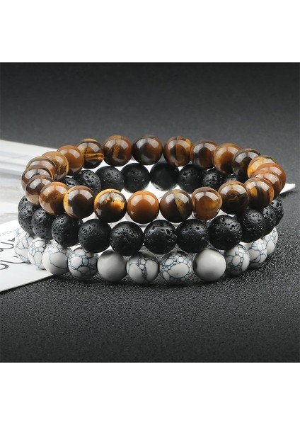 Kaymaktaşı Sıcak 8mm Boncuklu Bilezikler Doğal Kaplan Gözü Lava Taş Şifa Erkekler Kadınlar Için Mesafe Bilezik Arkadaş Hediyeler Charm Strand Takı (Yurt Dışından) fiyatları