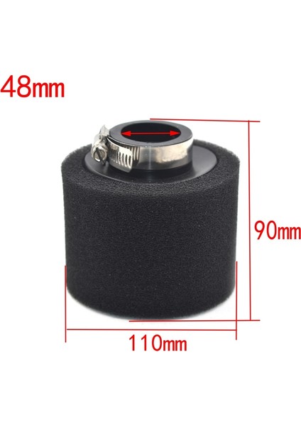 Siyah 48MM-S Stili Bükme Dirsek Boyun Köpük Hava Filtresi Sünger Temizleyici Moped Scooter Kir Pit Bike Motosiklet Kırmızı Kayo Bse (Yurt Dışından)