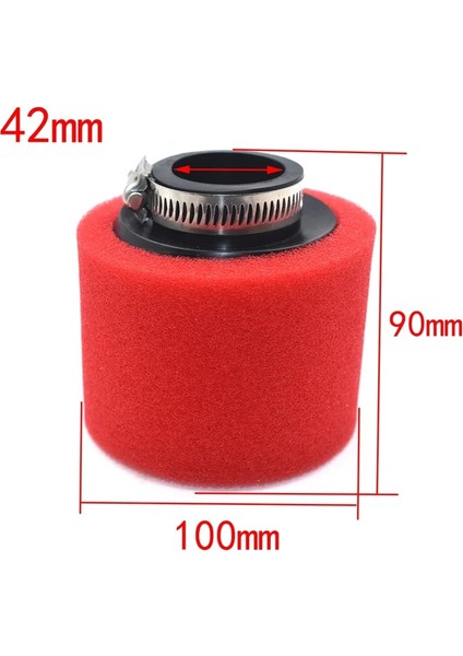 Kırmızı 42MM-S Stili Bükme Dirsek Boyun Köpük Hava Filtresi Sünger Temizleyici Moped Scooter Kir Pit Bike Motosiklet Kırmızı Kayo Bse (Yurt Dışından)
