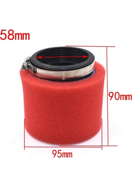 Kırmızı 58MM-S Stili Bükme Dirsek Boyun Köpük Hava Filtresi Sünger Temizleyici Moped Scooter Kir Pit Bike Motosiklet Kırmızı Kayo Bse (Yurt Dışından)