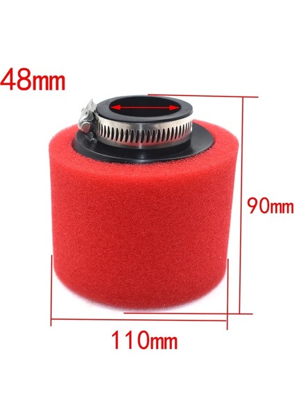 Kırmızı 48MM-S Stili Bükme Dirsek Boyun Köpük Hava Filtresi Sünger Temizleyici Moped Scooter Kir Pit Bike Motosiklet Kırmızı Kayo Bse (Yurt Dışından)