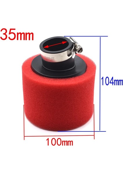 Kırmızı 35MM-W Stili Bükme Dirsek Boyun Köpük Hava Filtresi Sünger Temizleyici Moped Scooter Kir Pit Bike Motosiklet Kırmızı Kayo Bse (Yurt Dışından)