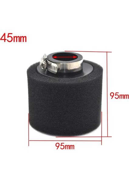 Siyah 45MM-S Stili Bükme Dirsek Boyun Köpük Hava Filtresi Sünger Temizleyici Moped Scooter Kir Pit Bike Motosiklet Kırmızı Kayo Bse (Yurt Dışından)