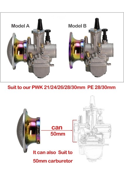 A-Titanyum Stili ALCON-50MM Hava Filtresi Fincan Modifiye Karbüratör Boynuz Fincan Mesh Fit On Pe Pwk Otocycle Karbüratör Evrensel (Yurt Dışından) modelleri