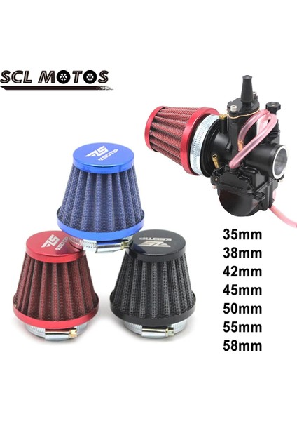 Siyah 35MM Tarzı Scl Motos Evrensel Ushroom Kafa Motosiklet Karbüratör Hava Filtresi Temizleyici Emme Borusu Modifiye Scooter (Yurt Dışından) indirimleri