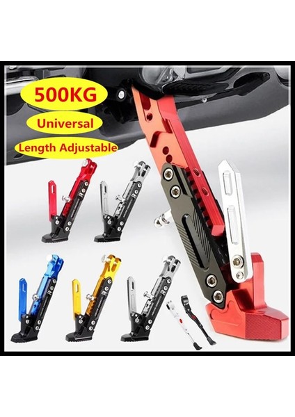Gümüş Tarzı Ayarlanabilir C Metal Motosiklet Ayak Braketi Tekme Yan Braketi Dayanıklı Korozyona Dirençli Braket Motosiklet Standı (Yurt Dışından)