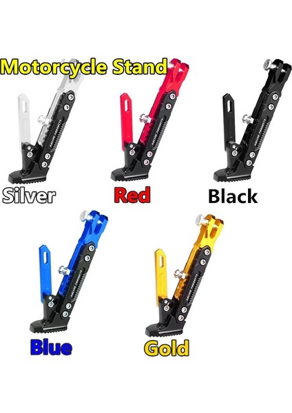 Gümüş Tarzı Ayarlanabilir C Metal Motosiklet Ayak Braketi Tekme Yan Braketi Dayanıklı Korozyona Dirençli Braket Motosiklet Standı (Yurt Dışından)
