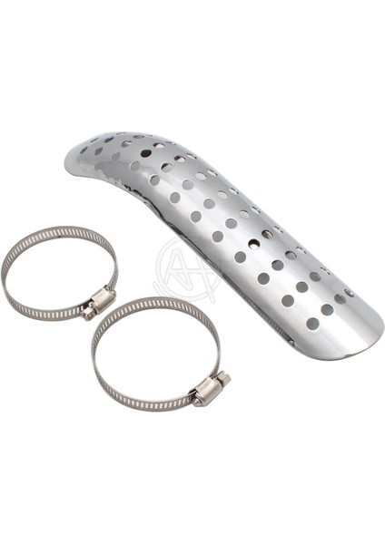 Şampanya Tarzı Blackchrome Kahverengi Motosiklet Kavisli Egzoz Susturucu Boru Isı Kalkanı Kapak Guard Koruyucu Evrensel Honda Harley Için (Yurt Dışından) modelleri