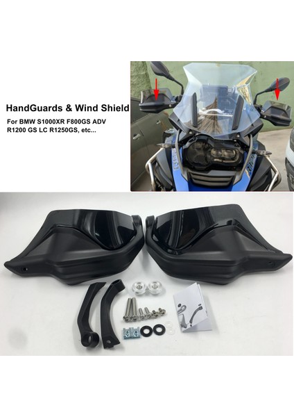 Karanlık Duman Stili Handguard Kalkanı El Muhafızları Ön Cam Bmw R Gs Adv Rgs Lc F800GS Adventure Sr R1250GS F750GS F850GS (Yurt Dışından)