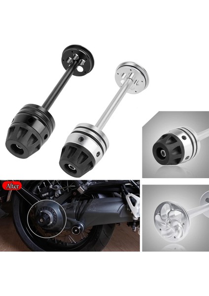 Siyah Stil Bmw Için R1200GS R1250GS Lc Adv R Ninet Otocycle Arka Tekerlek Aks Çatal Çarpma Koruyucu Kaydırıcı Standı (Yurt Dışından)