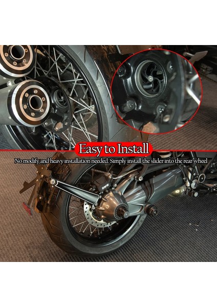 Siyah Stil Bmw Için R1200GS R1250GS Lc Adv R Ninet Otocycle Arka Tekerlek Aks Çatal Çarpma Koruyucu Kaydırıcı Standı (Yurt Dışından)