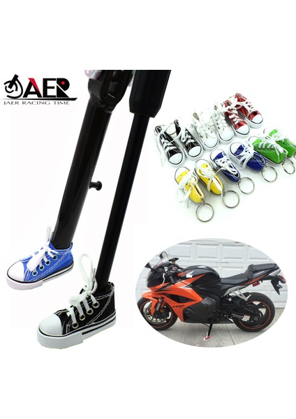 Fildişi Tarzı Motosiklet Bisiklet Ayak Desteği Küçük Ayakkabı Elektrikli Araba Tripod Dekor Motosiklet Yan Standı Kickstand Tripod Ayakkabı Anahtarlık (Yurt Dışından)