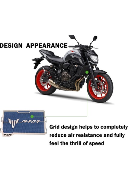Tüm Siyah Stil Motosiklet Radyatör Koruyucu Kapak Izgara Koruyucu Izgara Koruyucu Yamaha Mt-07 MT07 Fz-07 Fz (Yurt Dışından)