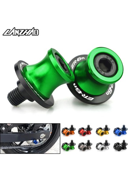 Titanyum Tarzı Er-6n Motosiklet Salınım Kolu Makaraları Arka Stand Vidaları Kaydırıcılar Kawasaki ER6N Için C Alüminyum Aksesuarları (Yurt Dışından)