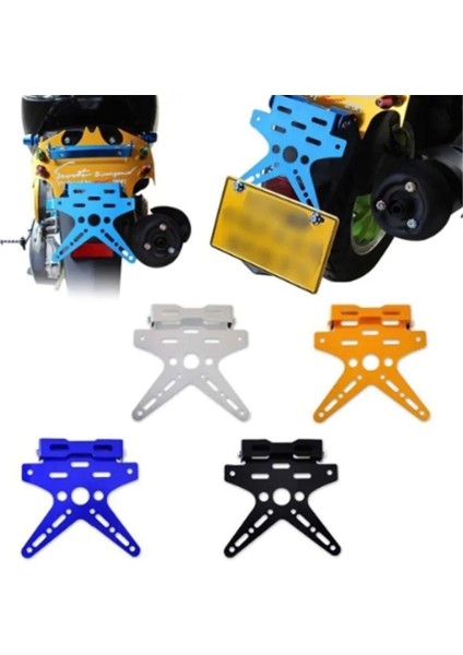 Gümüş Tarzı Elektrolizle Alüminyum Alaşımlı Motosiklet Arka Plaka Çerçevesi Motosiklet Braketi Scooter Ayarlı Plaka Holde (Yurt Dışından) fırsatları