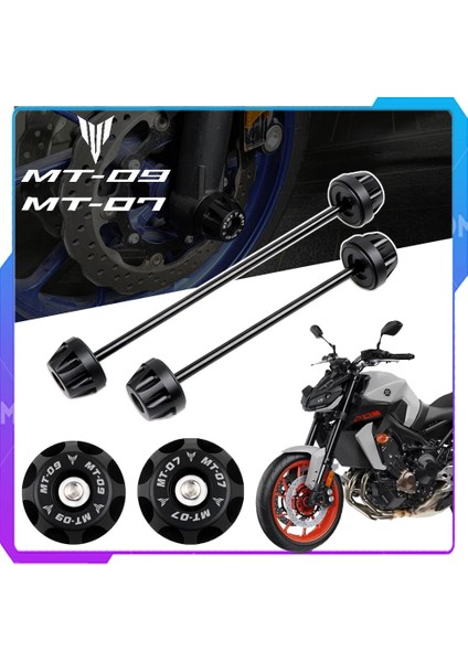 Mt-09 Arka Stil Yamaha Mt-07 Fz-07 MT07 FZ07 mt FZ09 Motosiklet Tekerlek Koruyucu mt Fz Için Arka Ön Aks Çatal Crash Slider (Yurt Dışından)
