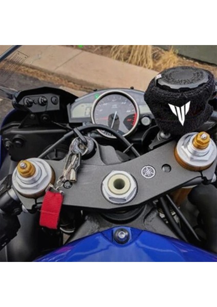 Mavi 2 Adet Tarzı Yamaha Tracer9 Gt TRACER9GT MTT07 Için Aksesuarları Fren Hidroliği Haznesi Kapağı Yağ Kupası Çorap Pamuk Işlemeli Logo mt (Yurt Dışından)
