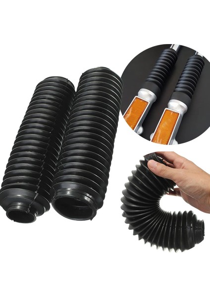 1 Çift Siyah Motosiklet Kauçuk Ön Çatal Toz Kapağı Çorapları Gators Cqr Için Çizmeler (Yurt Dışından)