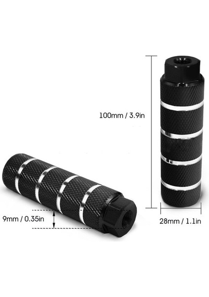 B Siyah Stil 2x Mtb Bmx Bisiklet Bisiklet Aks Pedalı Alaşım Ayak Dublör Peg Ayaklık-Kol Silindir Kavrama Kaymaz Ön Arka Aks Ayak Pick (Yurt Dışından)