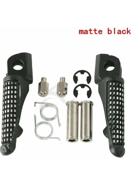 Mat Siyah Stil Motosiklet Ön Footrests Ayak Mandalları Pedalı Kawasaki Ninja ZX6R ZX10R ZX12R Z1000 Z750 ER6F ZX636 EX650 ER6N Nınja 650R EX250 (Yurt Dışından)