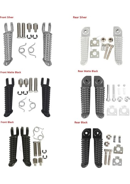 Ön Mat Siyah Stil Motosiklet Footrests Ayak Mandalları Arka Ön Yamaha Yzf R1 R6 Yzf R (Yurt Dışından)
