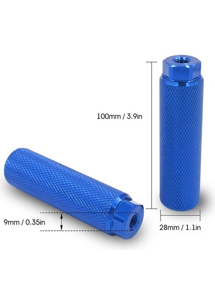 Mavi Bir Stil 2x Mtb Bmx Bisiklet Bisiklet Aks Pedalı Alaşım Ayak Dublör Peg Ayaklık-Kol Silindir Kavrama Kaymaz Ön Arka Aks Ayak Pick (Yurt Dışından)