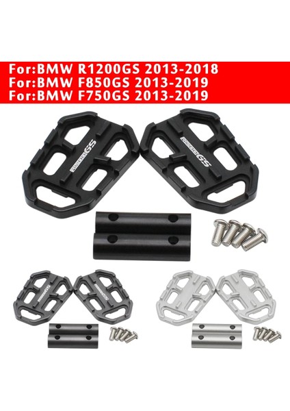 Titanyum Ayaklıklar Stili Nuoxintr Motosiklet Kütük Geniş Ayak Pegs C Alüminyum Pedallar Dinlenme Footpegs Bmw F750GS F850GS G310GS R1200GS Sr Siyah (Yurt Dışından)