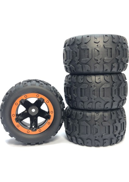4 Adet Lastik Genişletilmiş Lastik Tekerlek 144001 144010 124017 124019 12428 16889 Rc Araba Parçaları, Turuncu (Yurt Dışından)