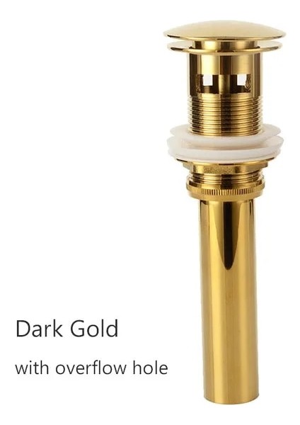 Delik Stili ile Koyu Altın Pirinç Drenaj Siyahbeyazkrom Kaplamaaltıngül Altınorb Banyo Havzası Aşağı Açılan Pop-Up Drenaj Taşma Deliği Olmadan Tasarım (Yurt Dışından)