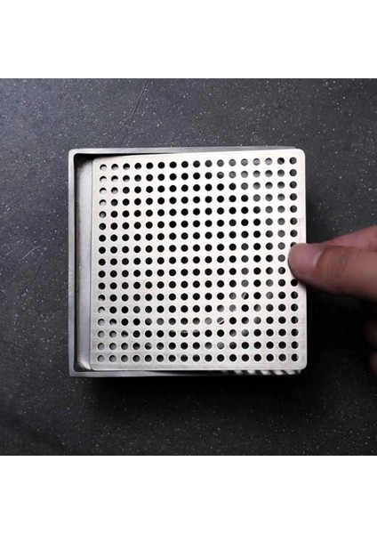 82MM Tarzı Kare Yer Sifonu Kapağı Paslanmaz Çelik Saç Filtresi Yakalayıcı Stoper Net Anti Koku Balkon Lavabo Yer Sifonu Kapağı Kayma (Yurt Dışından)