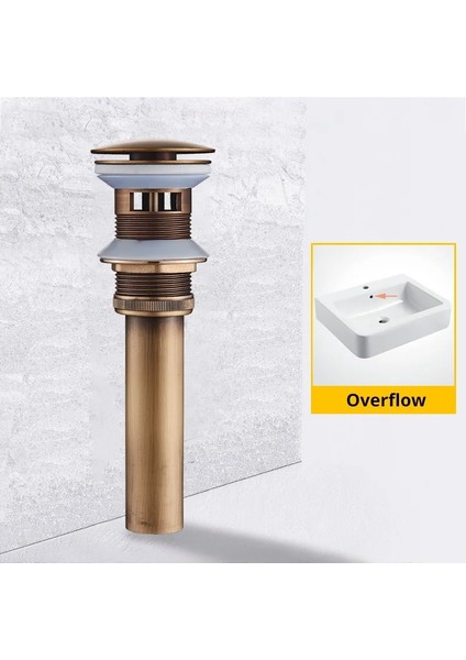 Antik W Taşma Stili Mat Siyah Banyo Pirinç Lavabo Bak Açılır Drenaj Çift Stil Suluk Vanity Lavabo Atık Süzgeç Altın Krom (Yurt Dışından)