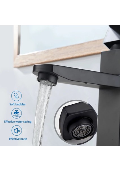 Sadece Hortum Stili Mat Siyah Banyo Havzası Musluk Güverte Montaj Şelale Banyo Musluk Vanity Gemi Lavabolar Musluk Bataryası Tek Kolu Su Dokunun (Yurt Dışından) fırsatları