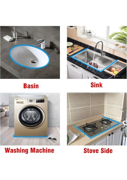 Siyah Stil 80CM Çok Renkli Silikon Banyo Su Tutucu Şerit Engelleyici Çamaşır Makinesi Havzası Soba Kuru ve Islak Ayırma Duş Barajı Bariyeri (Yurt Dışından)