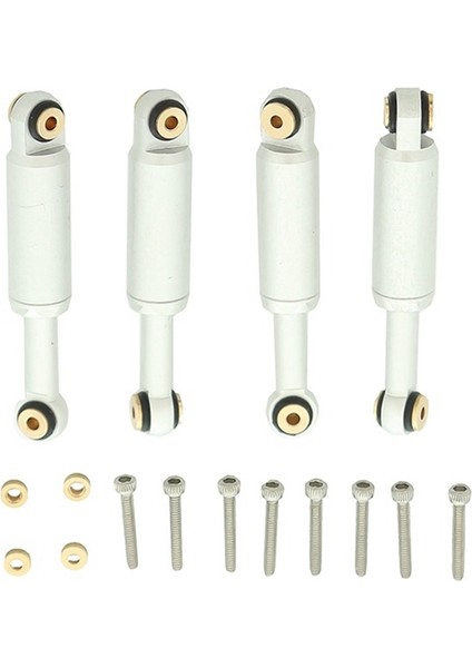 4 Adet Metal Amortisörler Amortisör Eksenel SCX24 90081 1/24 Rc Paletli Araba Yükseltme Parçaları Aksesuarları, Gümüş (Yurt Dışından)