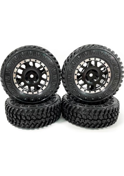 4 Adet 1.0 Lastikler ve Metal Beadlock Jant Seti 1/24 Rc Paletli Araba Eksenel SCX24 Fms FCX24 ENDURO24 Parçaları, Siyah C (Yurt Dışından)