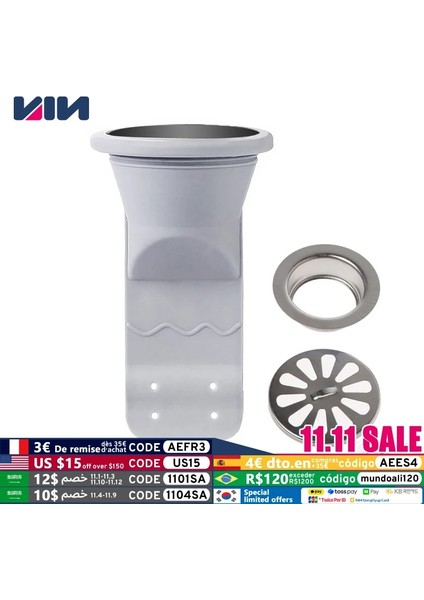 L Gri Kısa Tarz Silikon Koku Geçirmez Drenaj Çekirdek Sızıntı Mühür Haşere Kontrolü Anti-Koku Paslanmaz Çelik Kapak Draininner Mutfak Banyo Seti Kanalizasyon Borusu (Yurt Dışından) fiyatları