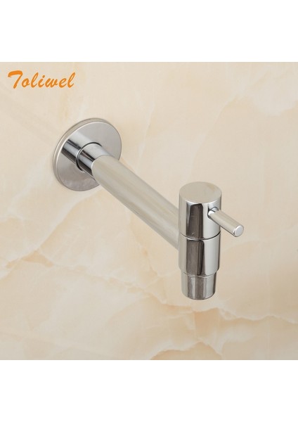 N2 Stili Ekstra Uzun Cilalı Krom Çamaşır Banyo Wetroom Mutfak Duvara Monte Fren Musluk Dış Mekan Soğuk Su Musluğu Bibcocks (Yurt Dışından) fiyatları