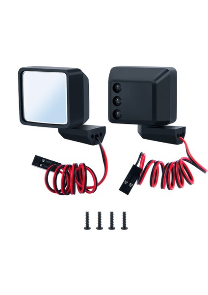 Rc Araba Dikiz Lens Ayna LED Işıkları ile Eksenel Scx6 1/6 Rc Paletli Araba Simüle Süslemeleri Parçaları (Yurt Dışından)
