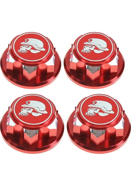 4 Adet 17MM M12 Metal Tekerlek Altıgen Somun Kapağı 1/7 Motor Km Rc Araba Arrma Mojave Yükseltme Parçaları, Kırmızı (Yurt Dışından)