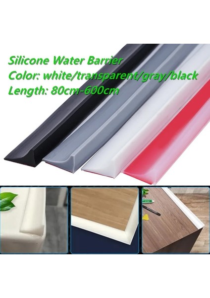 Beyaz Stil 350CM Yeni Silikon Banyo Su Durdurucu Kaymaz Kuru ve Islak Ayırma Taşkın Bariyeri Engelleyici Duş Barajı Kapı Alt Sızdırmazlık Şeridi (Yurt Dışından) fiyatları