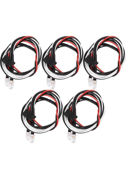 5 Adet 2 LED Işık 5mm 2 Beyaz Işık 1/8 1/10 Eksenel SCX10 Trx4 D90 Redcat Rc Araba (Yurt Dışından)