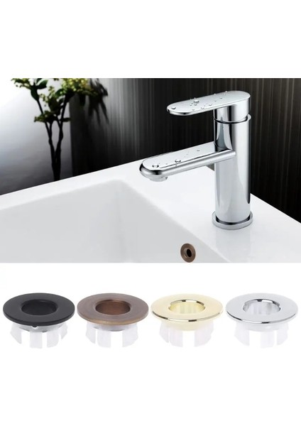 Siyah Stil Banyo Bak Taşma Kapağı Altı Ayak Yuvarlak Insert Krom Halka Delik Kapağı Lavabo Dolabı Havza Taşma Halkası Aksesuarları (Yurt Dışından) fırsatları