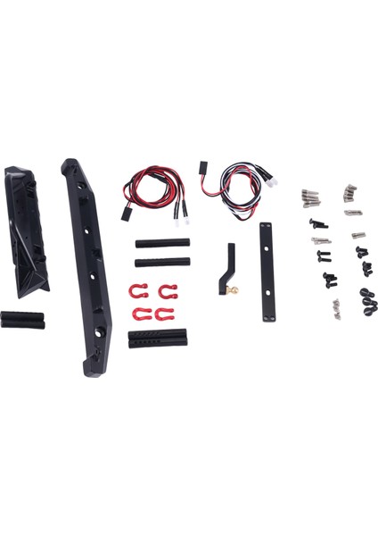 Trx4 Eksenel SCX10 Iı 90046 SCX10 Iıı AXI03007 1/10 Rc Paletli Araba Için Işıklı Metal Ön ve Arka Tampon (Yurt Dışından)