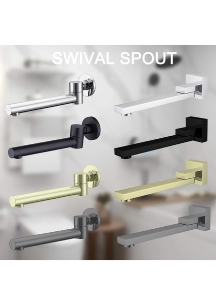 SP0005CP Dönme Stili Yok 20 Santimetre Lavabo Bataryası Aksesuarları Duvara Monte Musluk Çıkışı Döner mm Krom Siyah Altın Gun Metal Gri Beyaz Fırçalı (Yurt Dışından) indirimleri