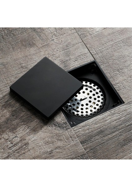 Siyah 004-3 Tarzı Siyah Sutyen x 10 cm Duş Yer Sifonu Tuvalet Banyo Görünmez Drenaj Kapağı Kare Atık Yer Sifonu Hıdeep (Yurt Dışından)