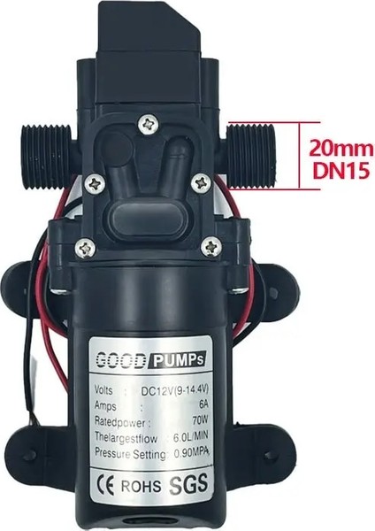 12V70W-3 Yeni Dc 12V I 6lmin Su Yüksek Basınçlı Diyaframlı Kendinden Emişli Pompa 72W (Yurt Dışından)