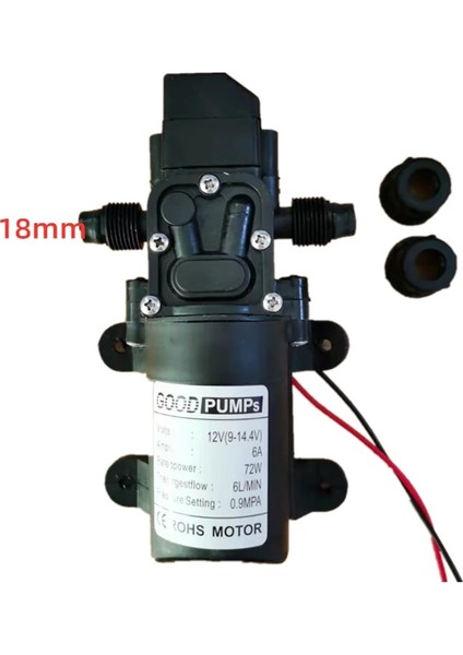 12V70W-3 Yeni Dc 12V I 6lmin Su Yüksek Basınçlı Diyaframlı Kendinden Emişli Pompa 72W (Yurt Dışından)