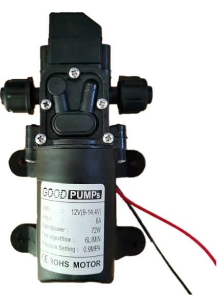 12V70W-3 Yeni Dc 12V I 6lmin Su Yüksek Basınçlı Diyaframlı Kendinden Emişli Pompa 72W (Yurt Dışından)